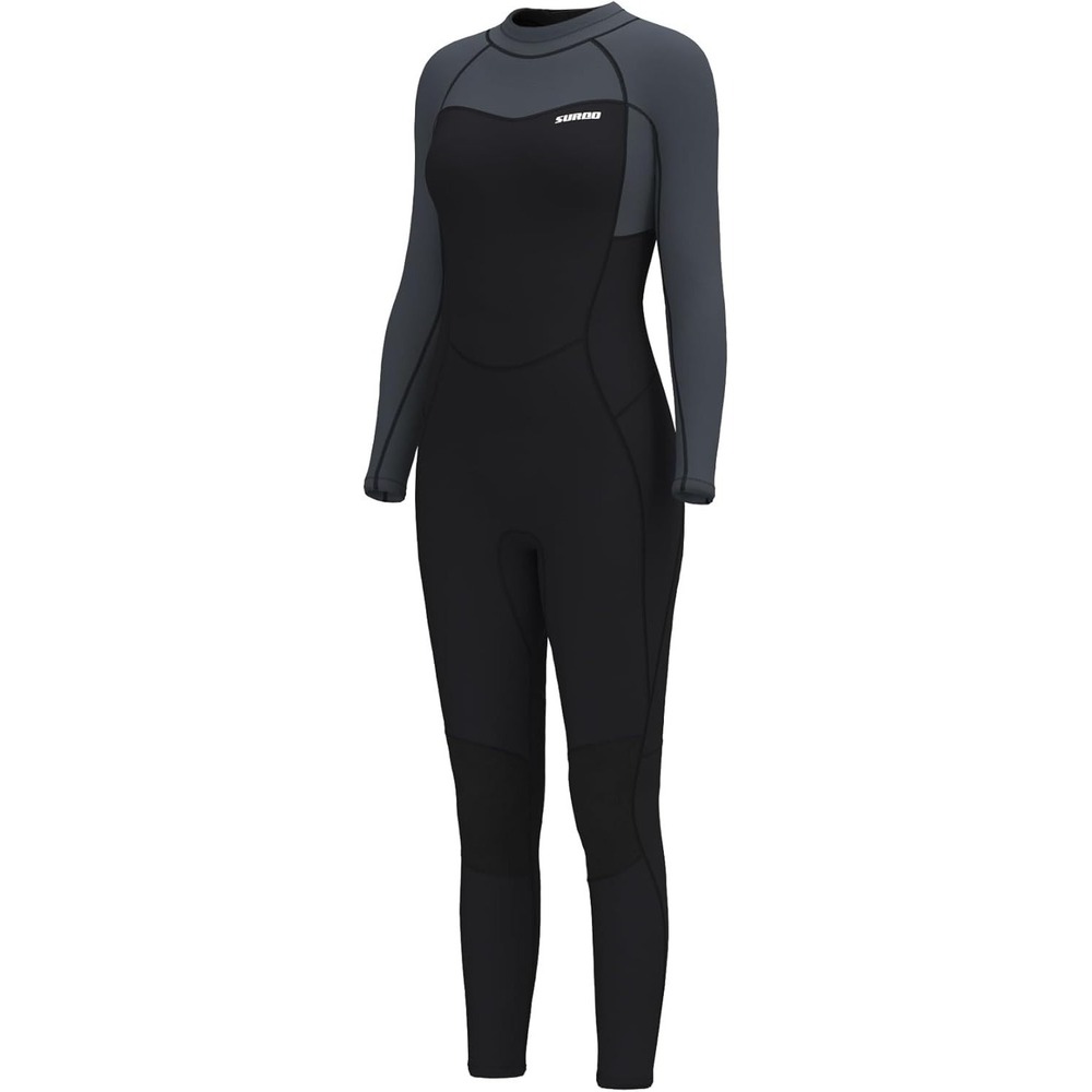 SURQO Womens 3/2mm Wetsuit Tall Full Body Back Zip Neoprene Surf Dive Sz‎ 12S
